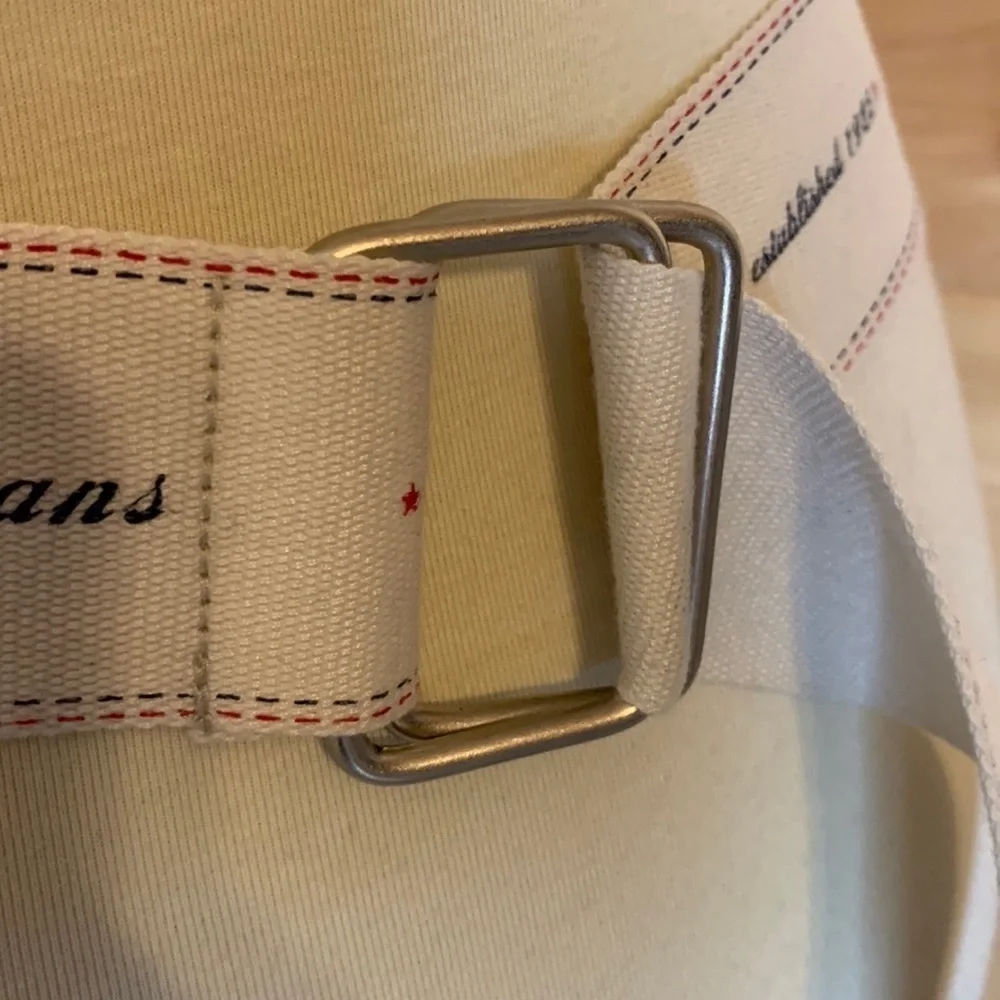 Tommy jeans white fabric / canvas belt with spellout